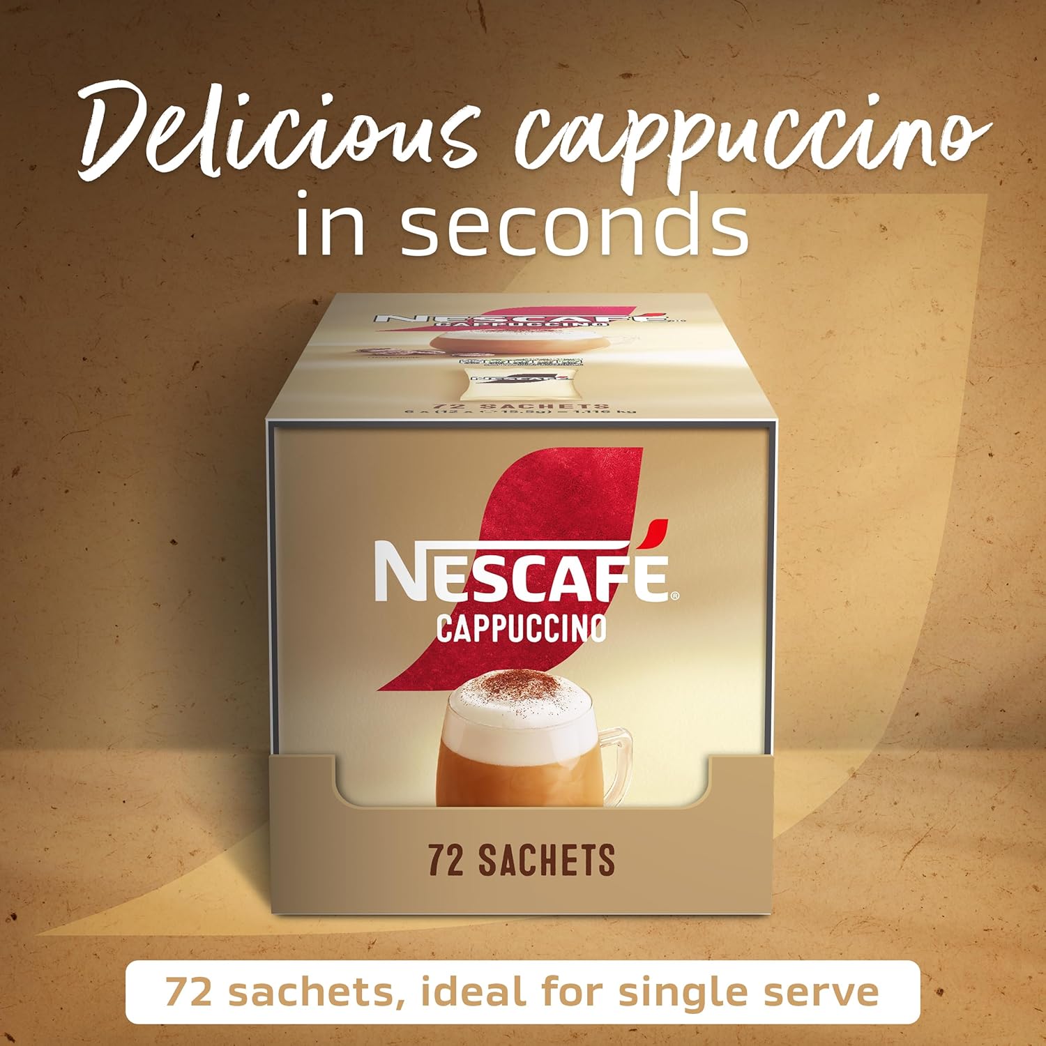 NESCAFÉ Cappuccino Instant Coffee Sachets - 72 x 15.5g