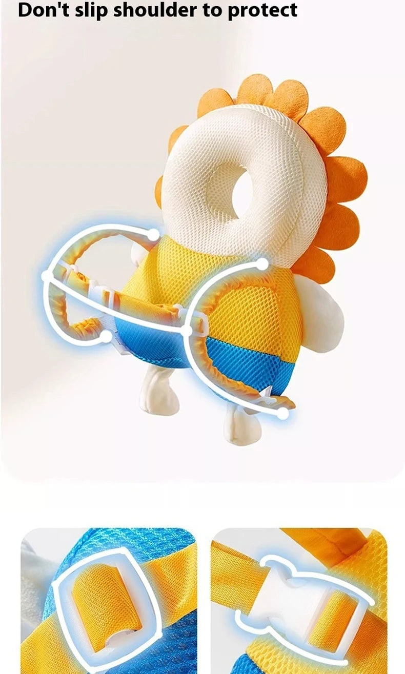 AIBEDILA Baby Head Protector Pillow Cartoon Backpack Toddler Safety Cushion for Learning to Walk Newborn Kids Anti-Fall Support