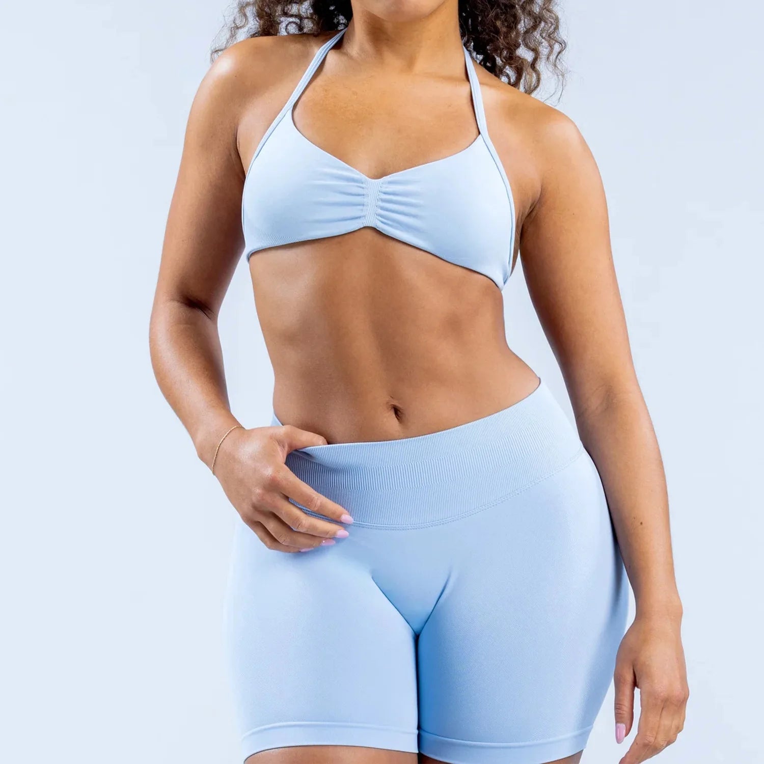 Women's High-Support Lace-Up Sports Bra - Thin-Strap Camisole, Seamless, Tight-Fit for Push-Up Training & Yoga, Gym Top