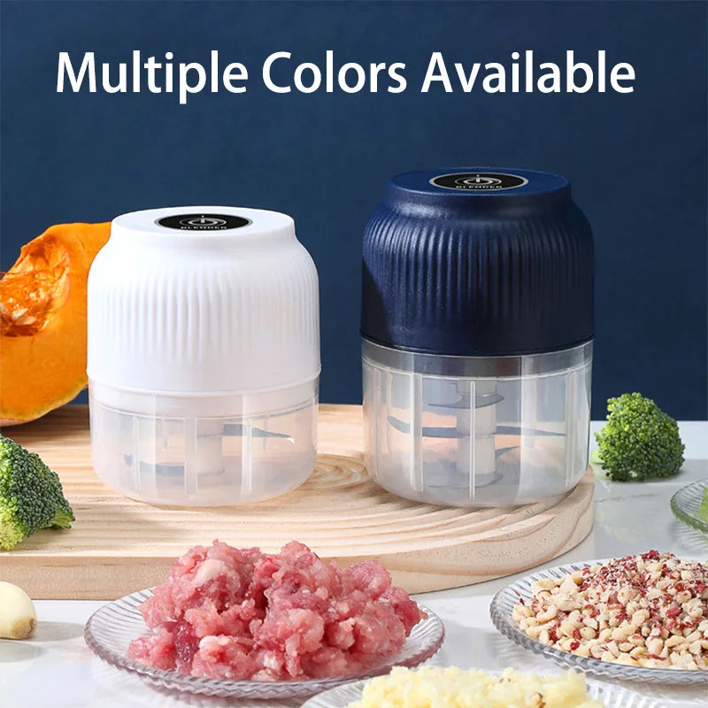 Vegetable Chopper Electric 250ml Mini Wireless USB Rechargeable   Garlic Crusher Food Chopper for Kitchen Gadgets for Garlic