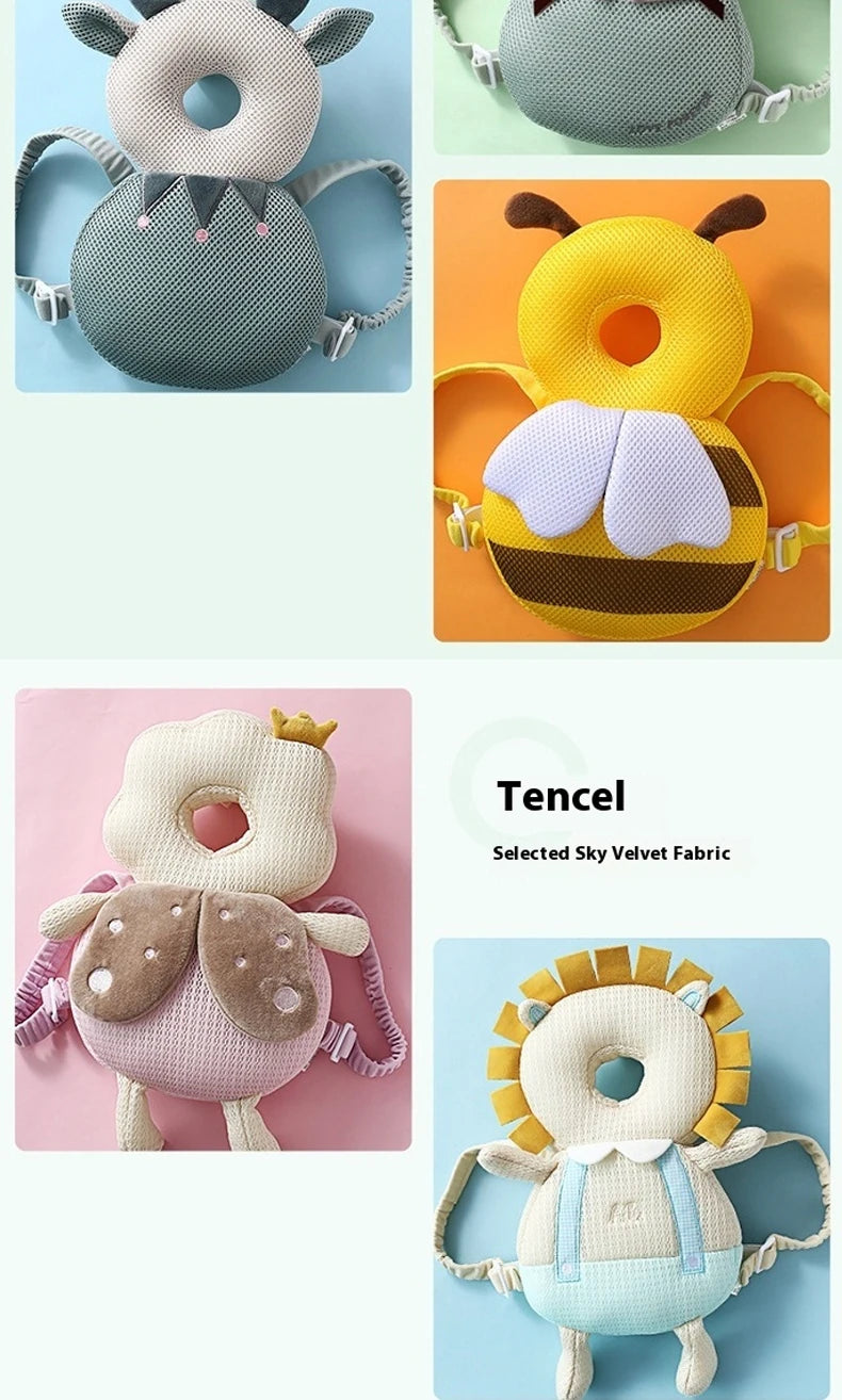 AIBEDILA Baby Head Protector Pillow Cartoon Backpack Toddler Safety Cushion for Learning to Walk Newborn Kids Anti-Fall Support