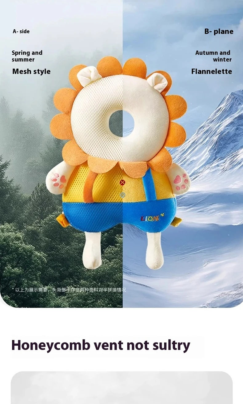AIBEDILA Baby Head Protector Pillow Cartoon Backpack Toddler Safety Cushion for Learning to Walk Newborn Kids Anti-Fall Support