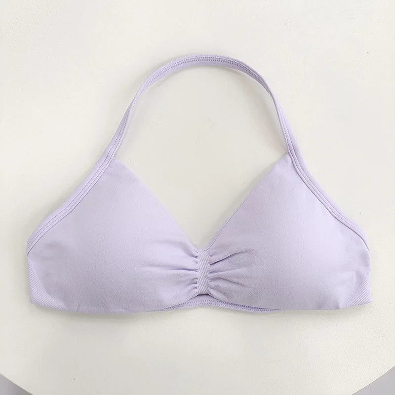 Women's High-Support Lace-Up Sports Bra - Thin-Strap Camisole, Seamless, Tight-Fit for Push-Up Training & Yoga, Gym Top