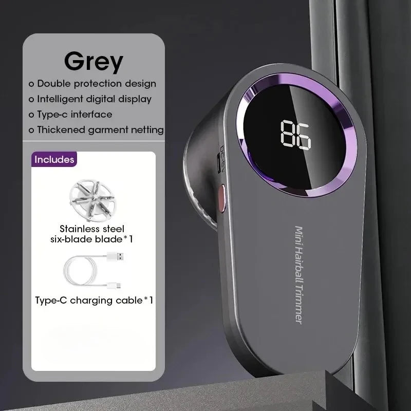 Electric Lint Remover Electric Pellet Fluff Remover Digital Display Debobbler Clothes Shaver Multifunction for Clothes Sweater