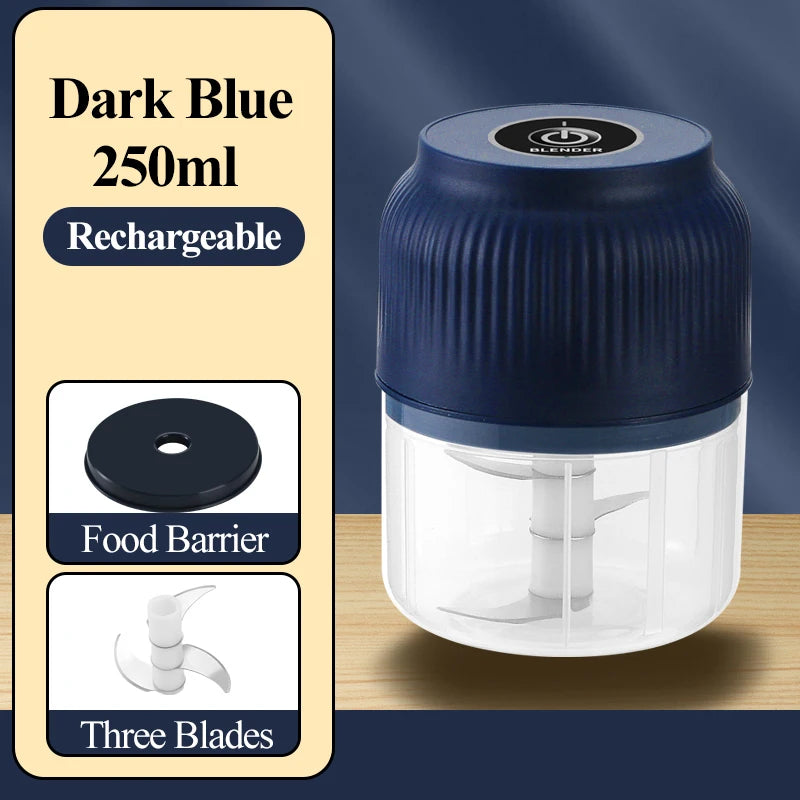 Vegetable Chopper Electric 250ml Mini Wireless USB Rechargeable   Garlic Crusher Food Chopper for Kitchen Gadgets for Garlic