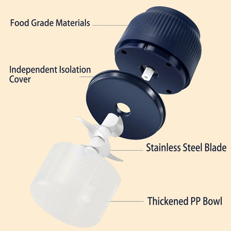 Vegetable Chopper Electric 250ml Mini Wireless USB Rechargeable   Garlic Crusher Food Chopper for Kitchen Gadgets for Garlic