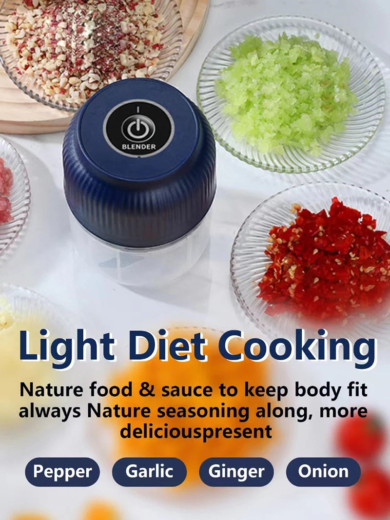 Vegetable Chopper Electric 250ml Mini Wireless USB Rechargeable   Garlic Crusher Food Chopper for Kitchen Gadgets for Garlic