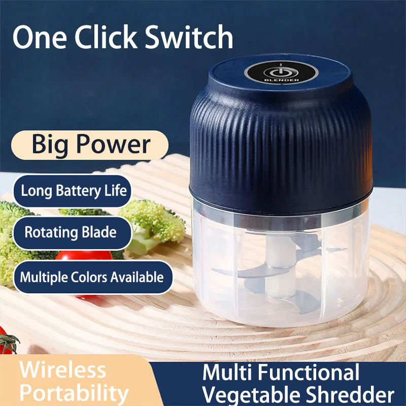 Vegetable Chopper Electric 250ml Mini Wireless USB Rechargeable   Garlic Crusher Food Chopper for Kitchen Gadgets for Garlic