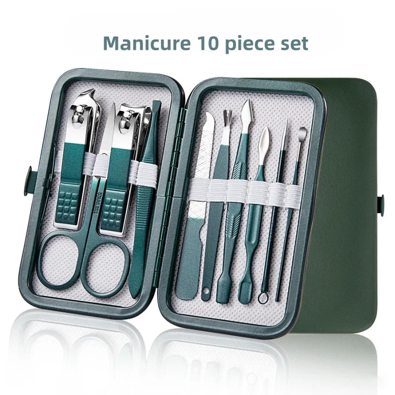 Professional nail clippers 7/10/12/18Piece Nail Care Kit Stainless Steel Manicure Pedicure Set Nail Clipper Set with Travel Case