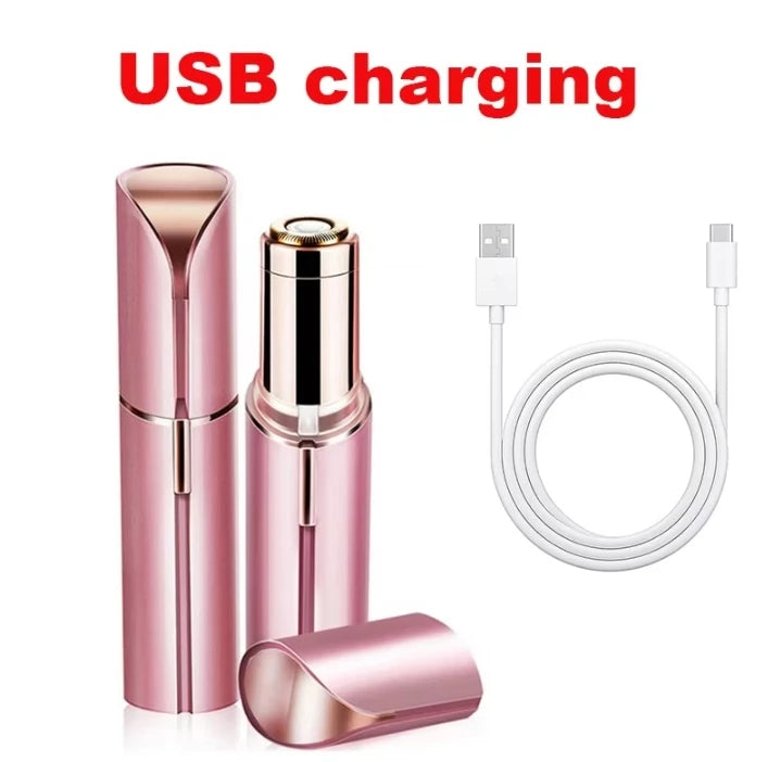 1pc Rechargeable 2-In-1 Eyebrow Razor And Hair Shaver With LED Light - Painlessly Remove Peach Fuzz, Facial Hair, Eyebrows, Lips