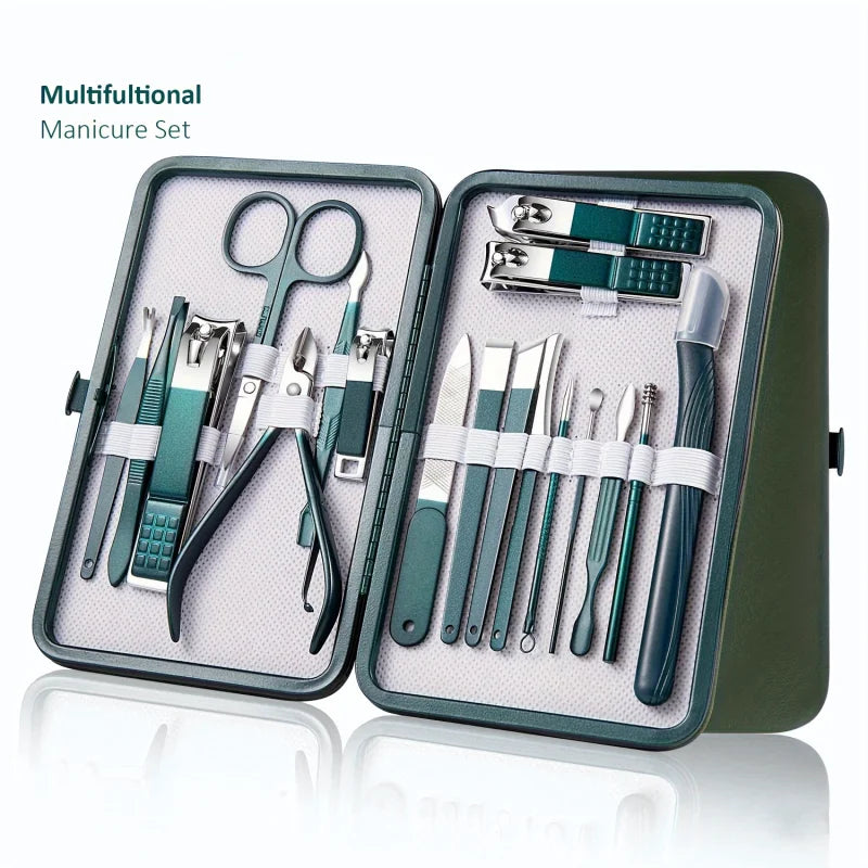 Professional nail clippers 7/10/12/18Piece Nail Care Kit Stainless Steel Manicure Pedicure Set Nail Clipper Set with Travel Case