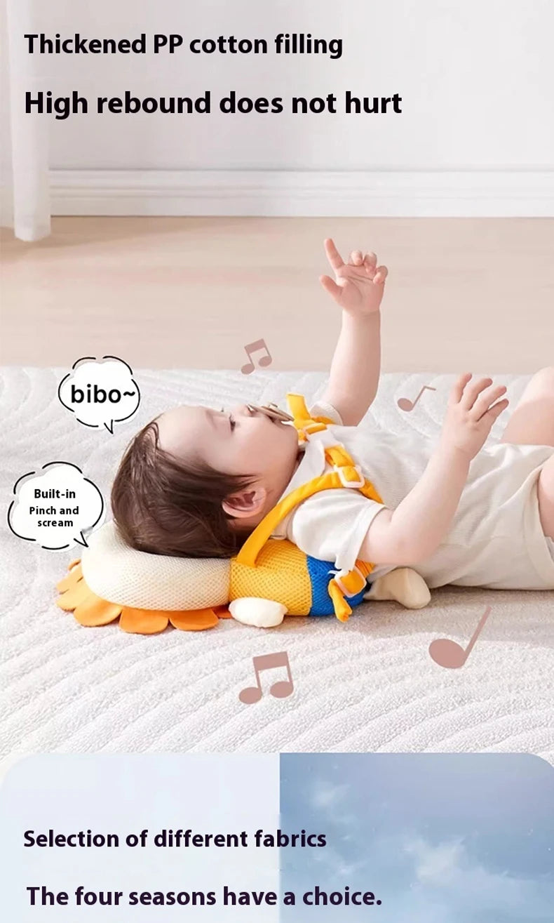 AIBEDILA Baby Head Protector Pillow Cartoon Backpack Toddler Safety Cushion for Learning to Walk Newborn Kids Anti-Fall Support