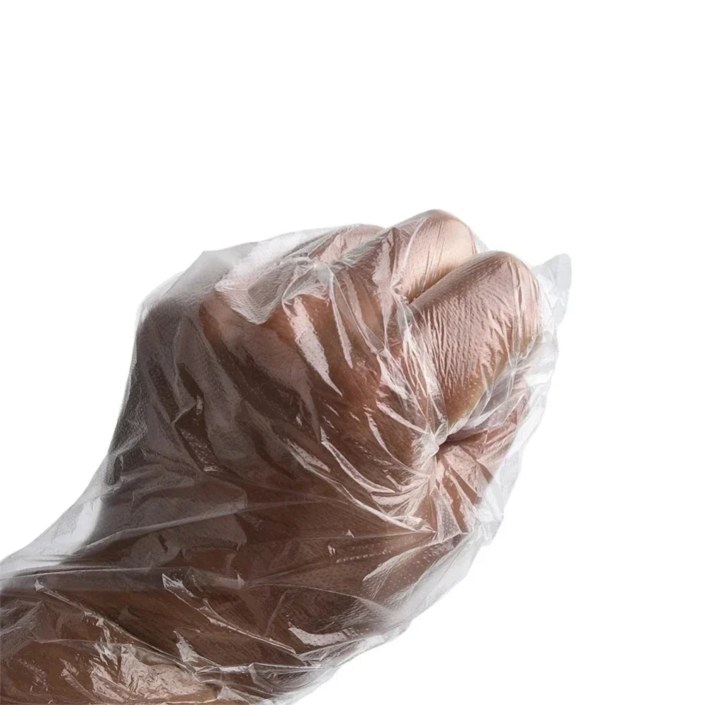 100/200Pcs Disposable Gloves Plastic Gloves Transparent Eco-Friendly Cleaning Gloves for DIY Cooking Kitchen Accessories