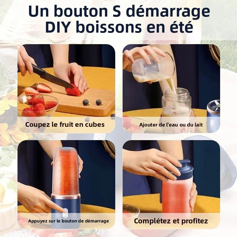 USB Blender Electric Travel Juicer Cup For Smoothie Milkshake Kitchen Mini Mixer Tool 6 Color 400ml Portable