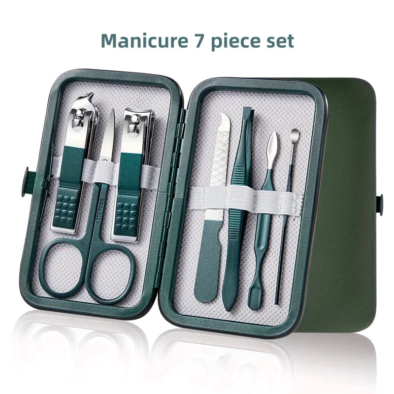 Professional nail clippers 7/10/12/18Piece Nail Care Kit Stainless Steel Manicure Pedicure Set Nail Clipper Set with Travel Case